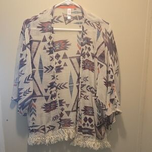 3/$17 Xhilaration Multicolor Geometric Kimono Coverup